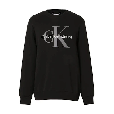 Calvin Klein Black Crewneck Sweatshirt with Solid Logo Print 40GC200-001