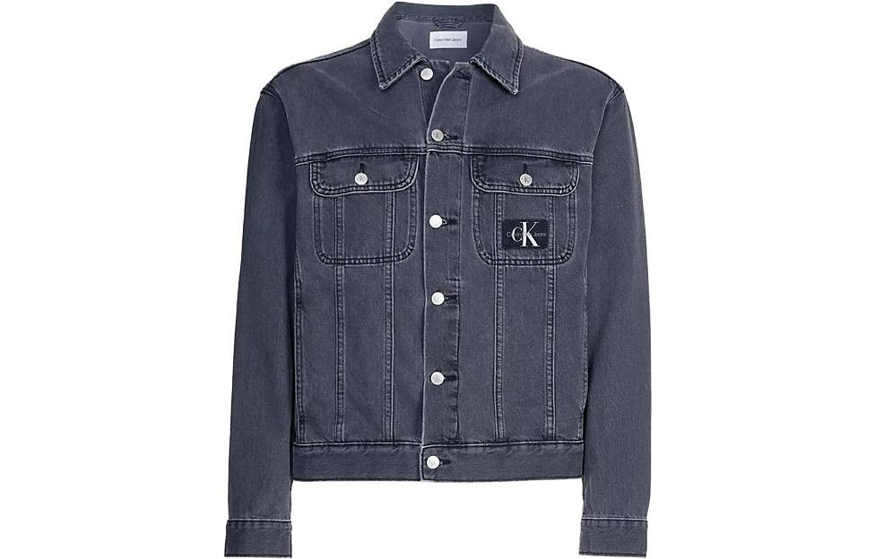 Calvin Klein Black Denim Single-Breasted Long-Sleeve Jacket J30J322767-1BY