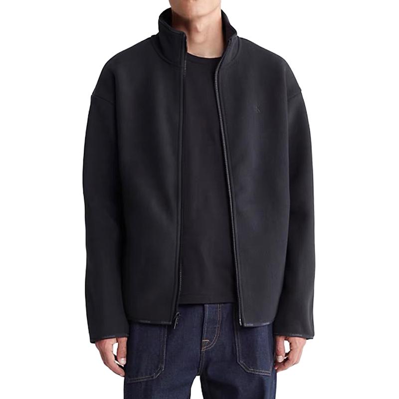 Calvin Klein Black Fleece Solid Simple Comfort Zip Jacket 81QP405-001