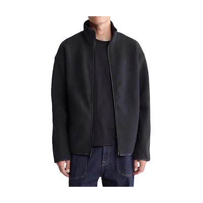 Calvin Klein Black Fleece Solid Simple Comfort Zip Jacket 81QP405-001