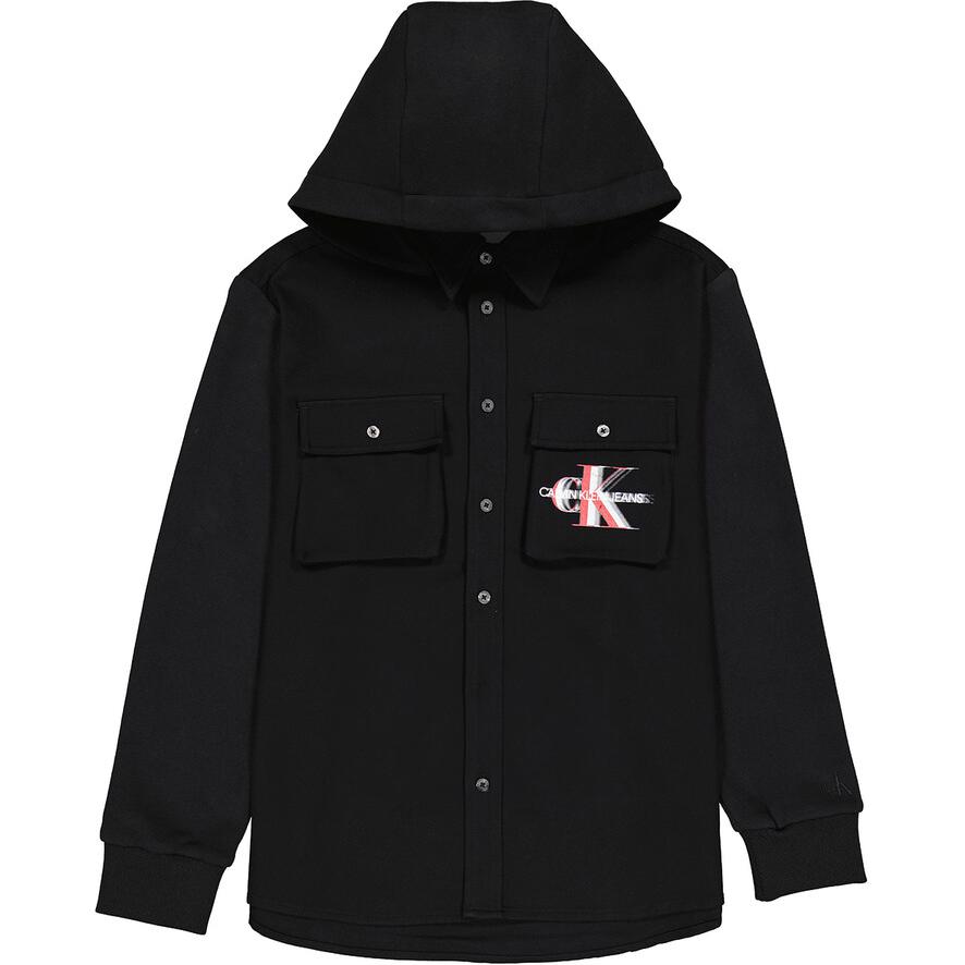 Calvin Klein Black Hoodie Jacket with Letter Print J319284-BEH