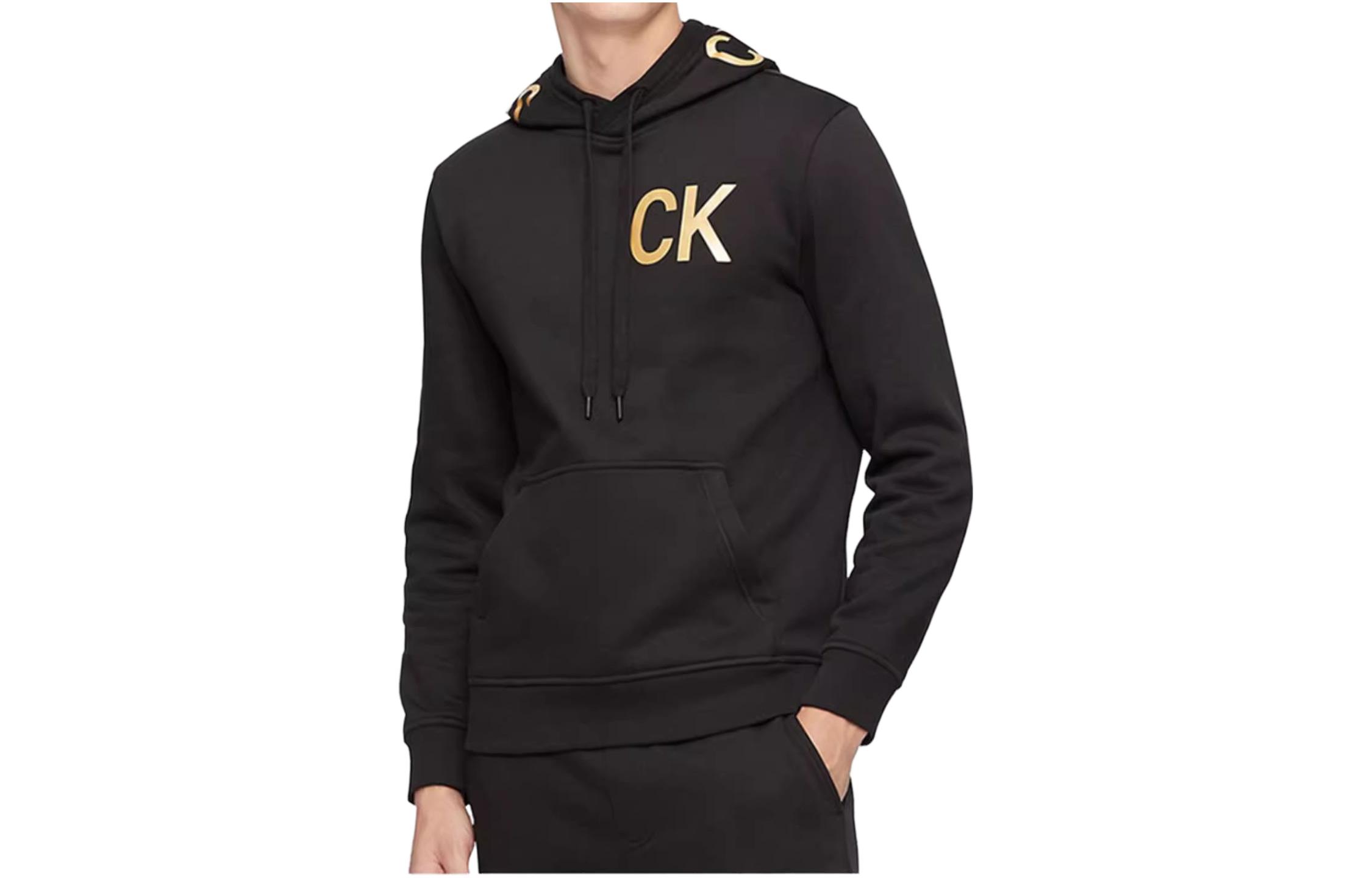 Calvin Klein Black Hoodie with Chest Logo Print 41Q9001-101
