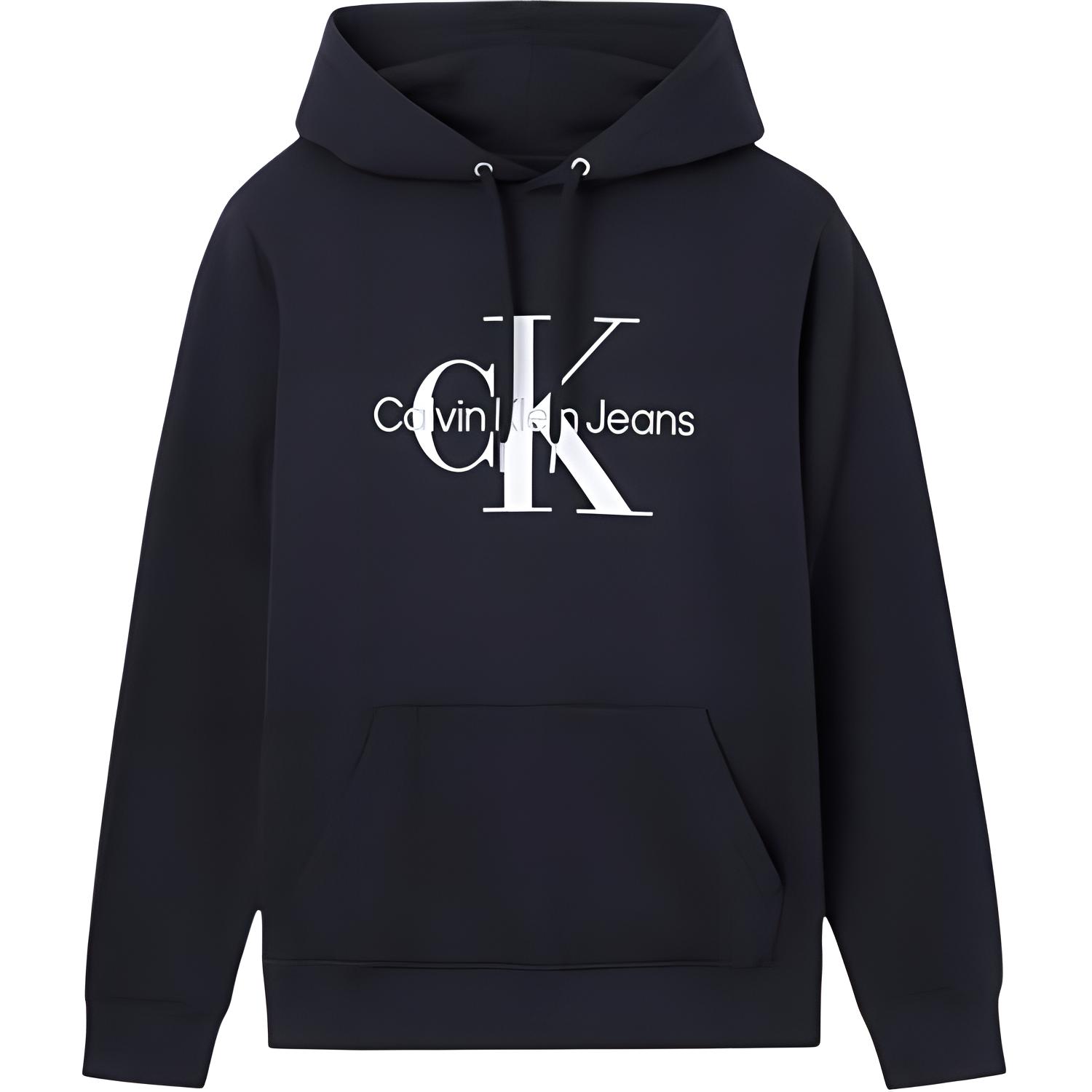 Calvin Klein Black Hoodie with Drawstring and Logo Design J30J320934-BEH