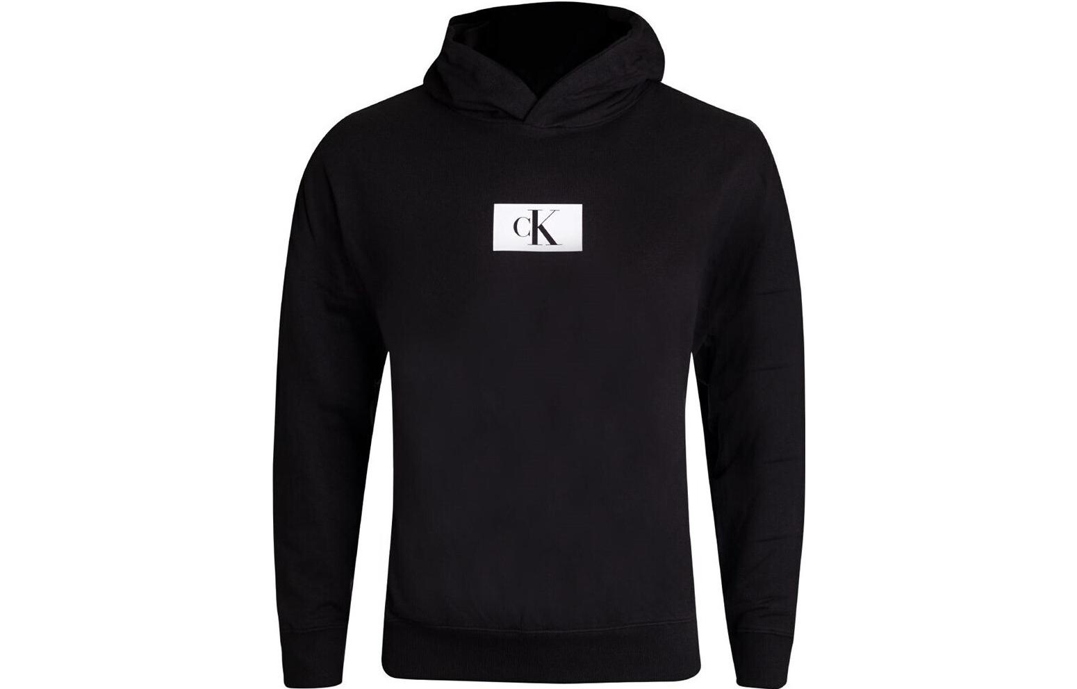 Calvin Klein Black Hoodie with Letter Print and Solid Color Design 000NM2416E-UB1