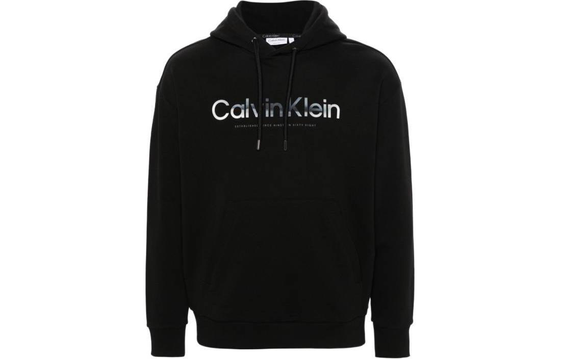 Calvin Klein Black Hoodie with Letter Print Long Sleeves K10K112952-BEH