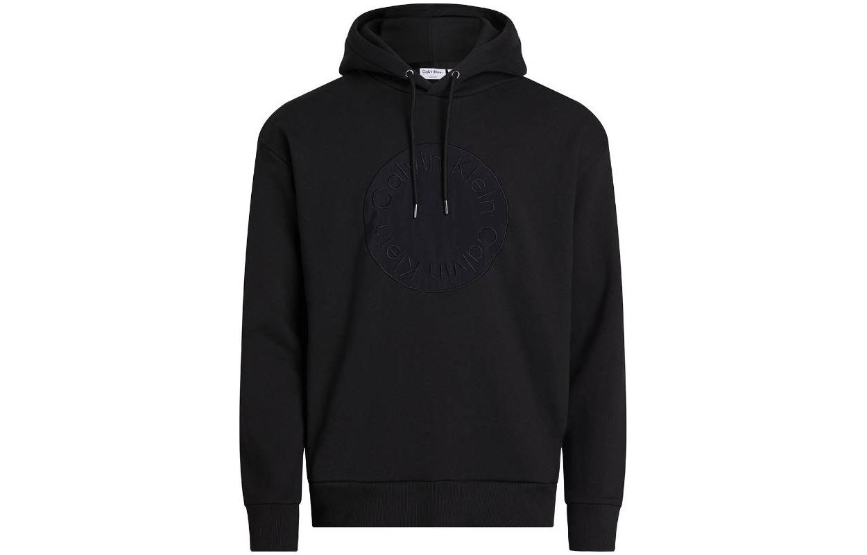 Calvin Klein Black Hoodie with Logo Pattern K10K111810-BEH