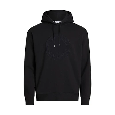 Calvin Klein Black Hoodie with Logo Pattern K10K111810-BEH