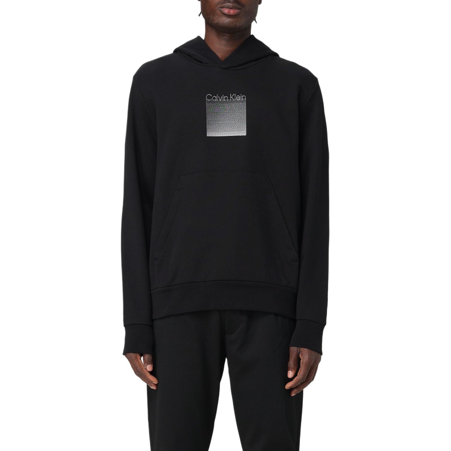 Calvin Klein Black Hoodie with Solid Logo Print Design K10K113087-BEH