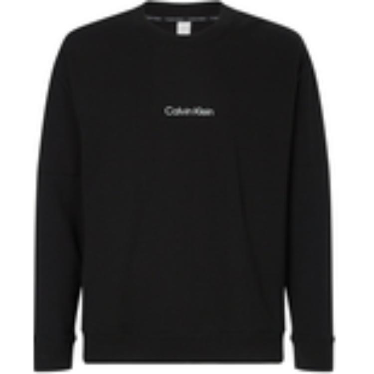 Calvin Klein Black Jacquard Lettering Long Sleeve Sweatshirt for Men 000NM2172E-UB1