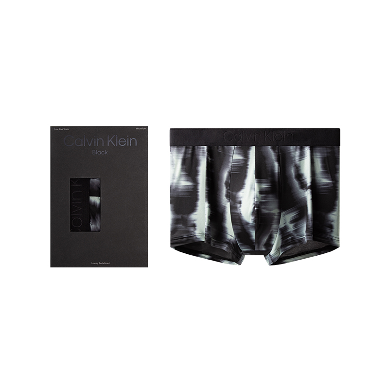 Calvin Klein Black Label Low-Rise Printed Trunks Tie-Dye Black NB3008-B1D