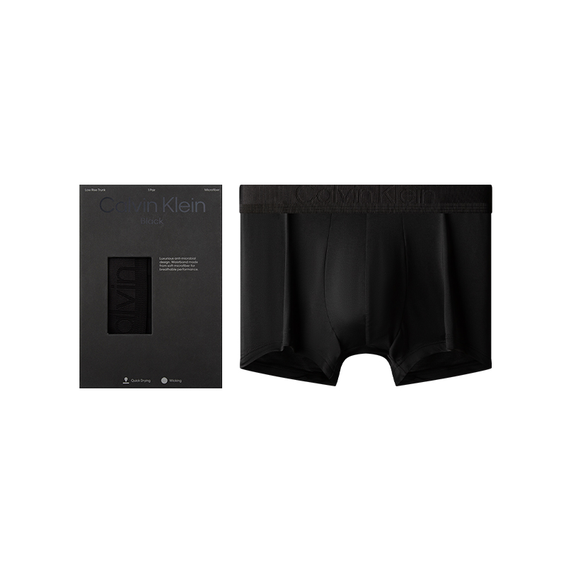 Calvin Klein Black Label Low-Rise Smooth Boxer Briefs - Space Black NB3391-UB1