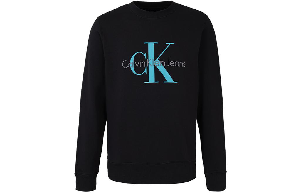 Calvin Klein Black Logo Print Crewneck Relaxed Fit Long Sleeve Sweatshirt J30J320903-BEH