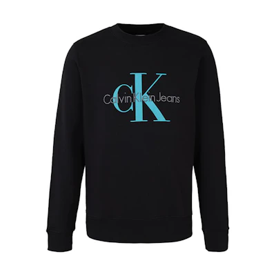 Calvin Klein Black Logo Print Crewneck Relaxed Fit Long Sleeve Sweatshirt J30J320903-BEH