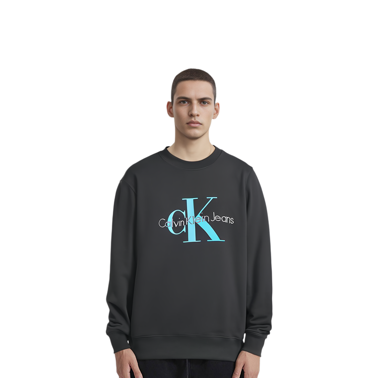 Purchase Calvin Klein黑色标志印花宽松长袖圆领卫衣 J30J320903-BEH