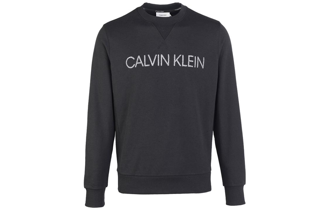 Calvin Klein Black Logo Print Crewneck Sweatshirt Long Sleeve K10K105719-BEH