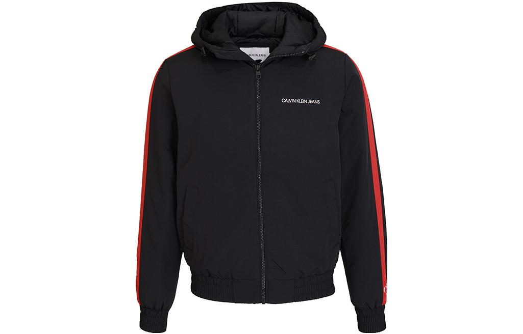 Calvin Klein Black Logo Print Hooded Jacket J30J314262