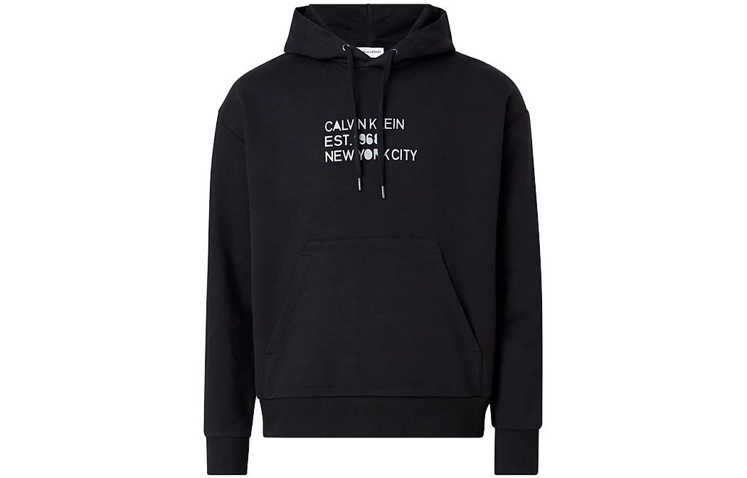 Calvin Klein Black Logo Print Hoodie Pullover Long Sleeve Sweatshirt K10K111522-BEH