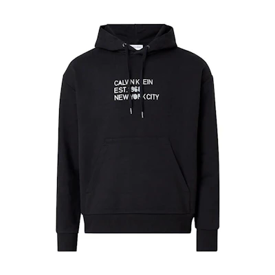 Calvin Klein Black Logo Print Hoodie Pullover Long Sleeve Sweatshirt K10K111522-BEH