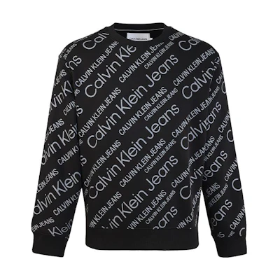Calvin Klein Black Logo Print Long Sleeve Crewneck Sweatshirt J30J319703-0GJ