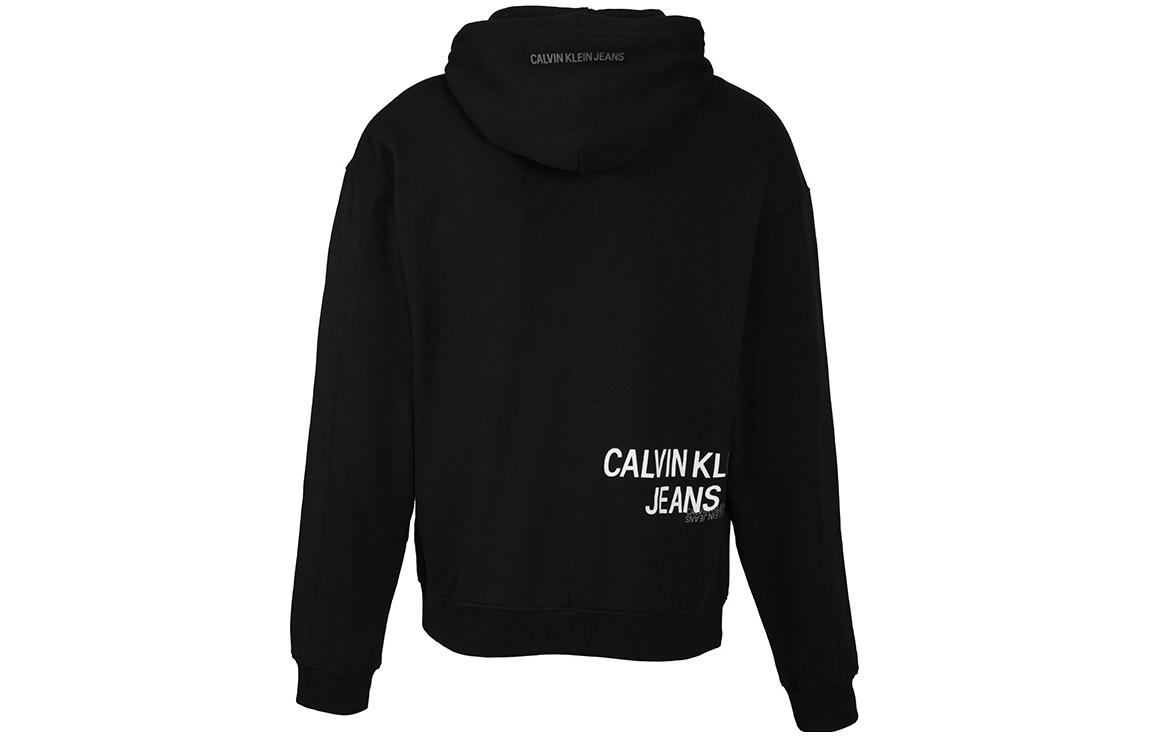 Lookbook 卡尔文克莱因黑色Logo印花连帽衫 J30J318801-BEH