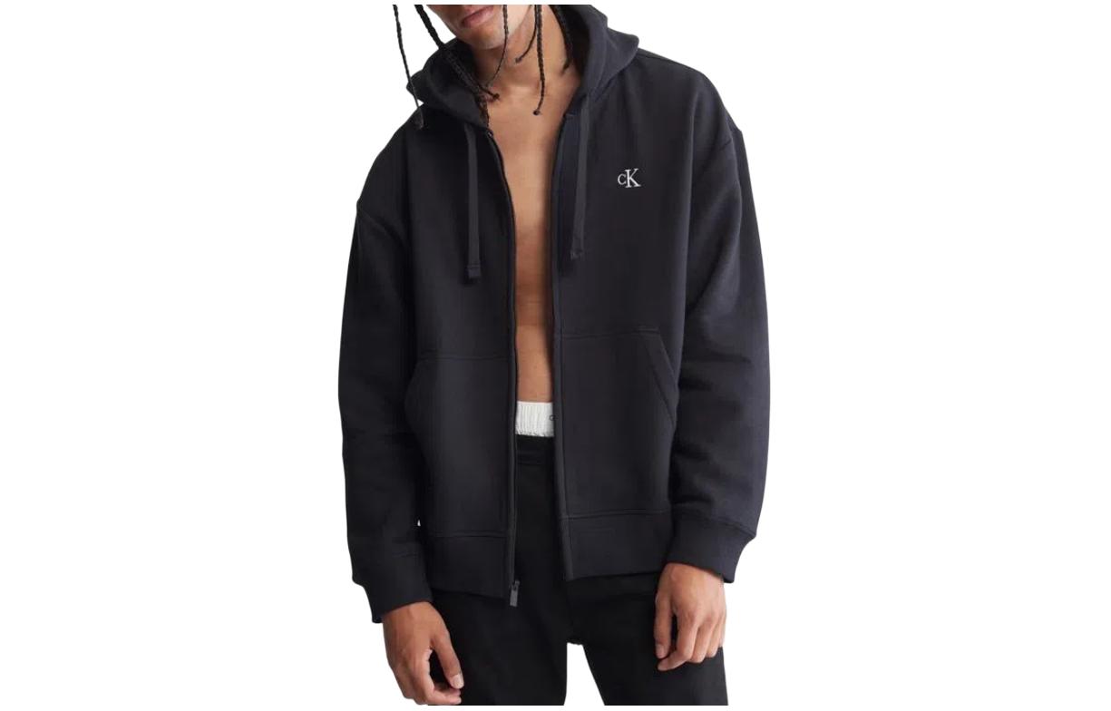 Calvin Klein Black Logo Zip-Up Hoodie Jacket 40HM259-002
