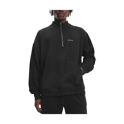 Calvin Klein Black Logo Zip High-Collar Lounge Sweatshirt 000NM2299EUB1