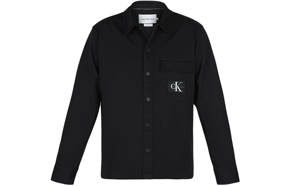 Calvin Klein Black Long-Sleeve Jacket with Letter Collar Design J30J324610-BEH