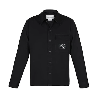 Calvin Klein Black Long-Sleeve Jacket with Letter Collar Design J30J324610-BEH