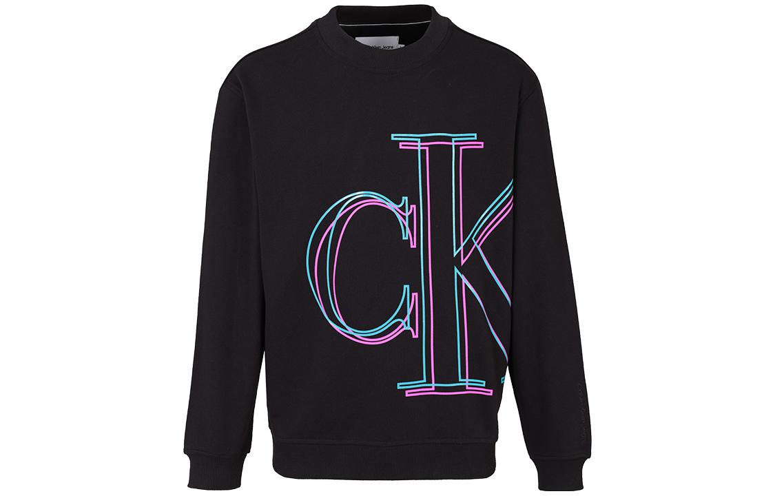 Calvin Klein Black Loose Fit Crewneck Sweatshirt for Men J30J320840