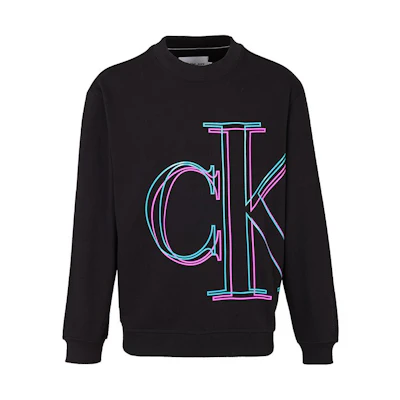 Calvin Klein Black Loose Fit Crewneck Sweatshirt for Men J30J320840
