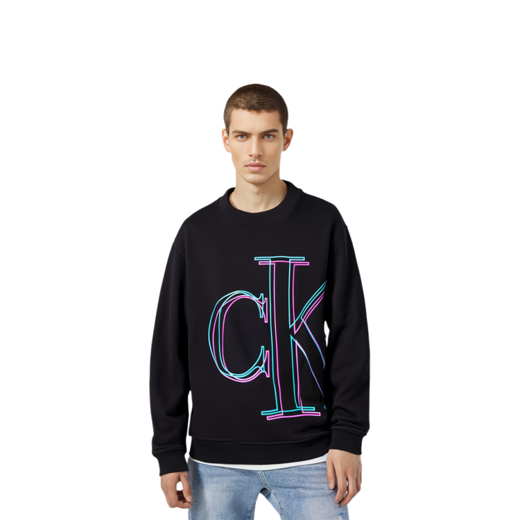 Sizing Calvin Klein 男士黑色宽松版型圆领卫衣 J30J320840