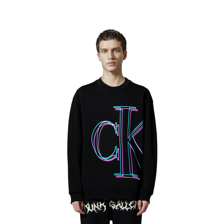 Cheap Calvin Klein 男士黑色宽松版型圆领卫衣 J30J320840