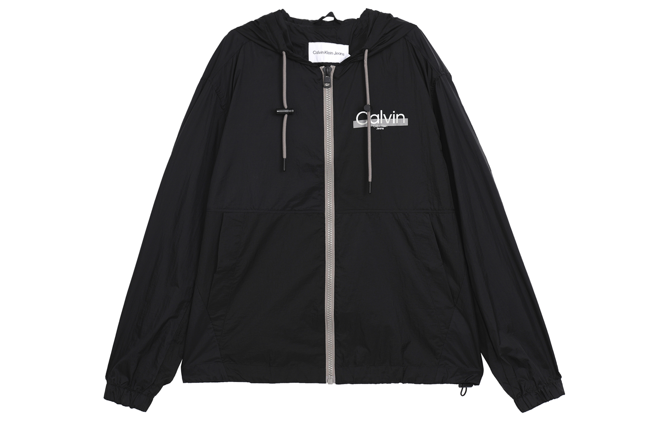 Calvin Klein Black Minimalist Hoodie Drawstring Casual Sports Jacket J320803-BEH