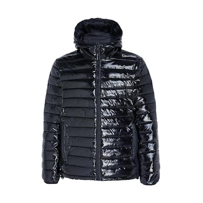 Calvin Klein Black Padded Nylon Jacket Shiny Hooded Long Sleeve Coat 00GMF3O515-BAE