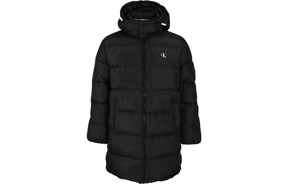 Calvin Klein Black Puffer Jacket with Logo Print on Chest J30J318688-100