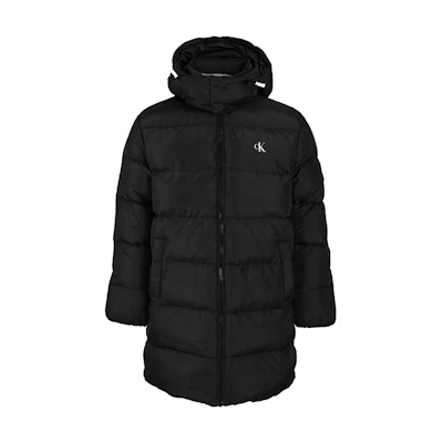 Calvin Klein Black Puffer Jacket with Logo Print on Chest J30J318688-100