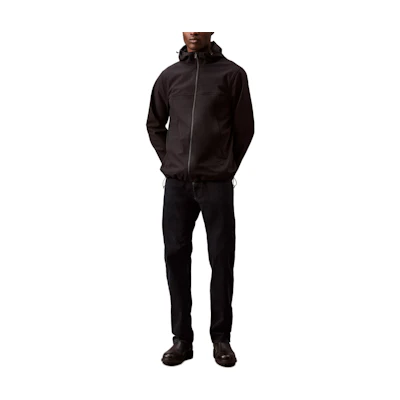 Calvin Klein Black Softshell Solid Hoodie Long-Sleeve Jacket 40BM527-001