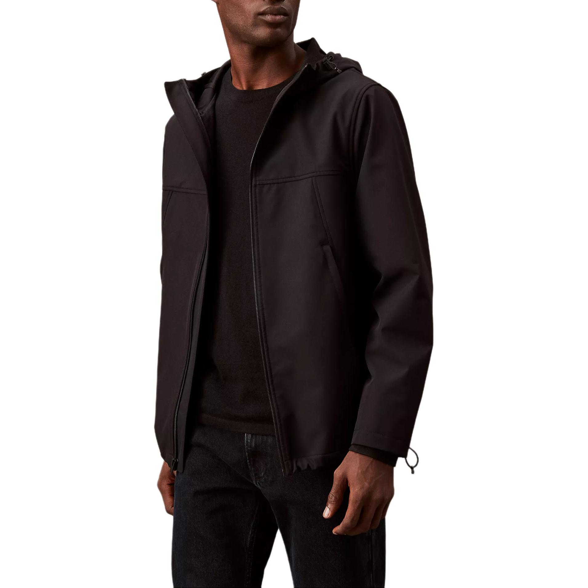 Shop 卡尔文克莱因黑色软壳长袖连帽夹克外套 40BM527-001