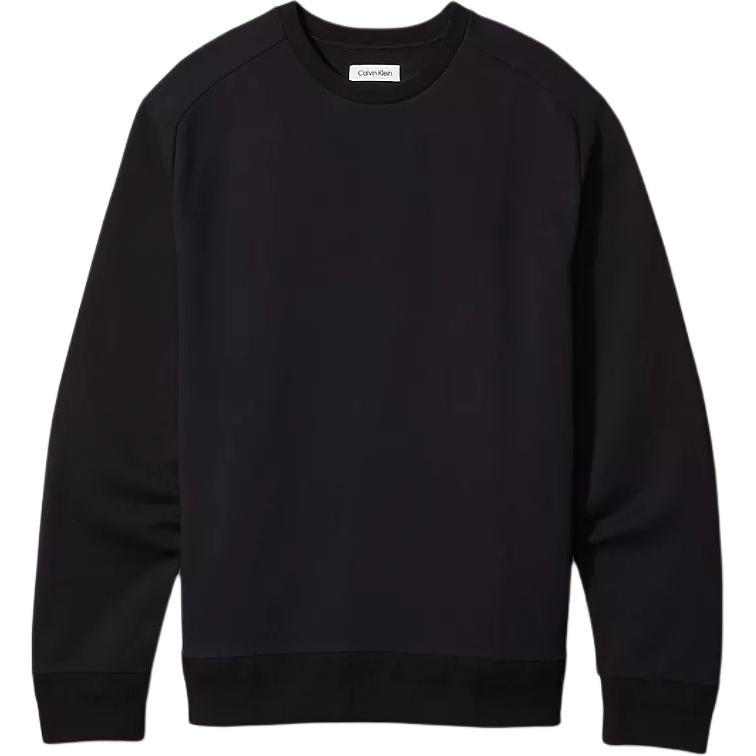 Calvin Klein Black Solid Color Crewneck Cotton Long-Sleeve Sweatshirt 40BM228-001
