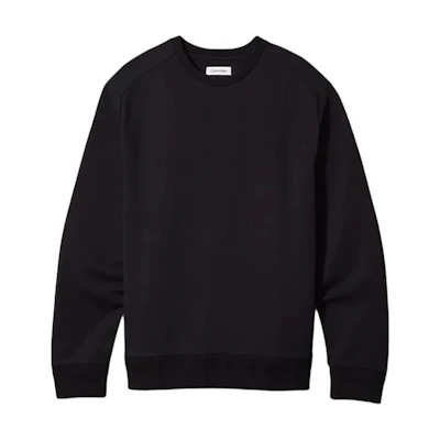 Calvin Klein Black Solid Color Crewneck Cotton Long-Sleeve Sweatshirt 40BM228-001