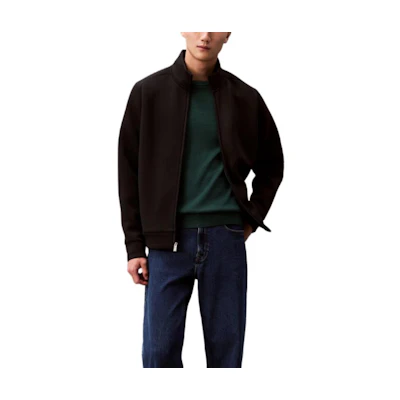 Calvin Klein Black Solid High Neck Raglan Sleeve Jacket 40EM216-BAE