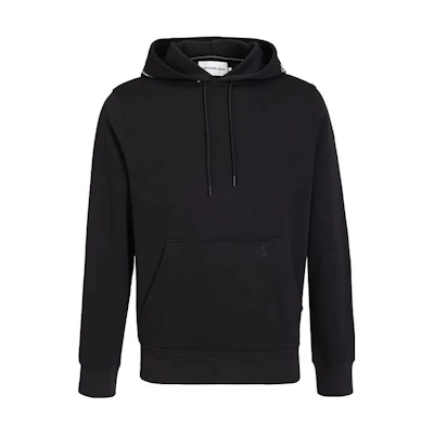 Calvin Klein Black Solid Pullover Hoodie with Drawstring J30J319701BEH