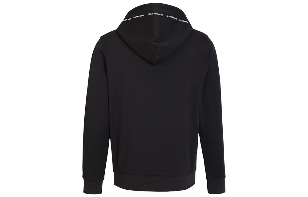 Lookbook Calvin Klein 黑色纯色抽绳连帽卫衣 J30J319701BEH
