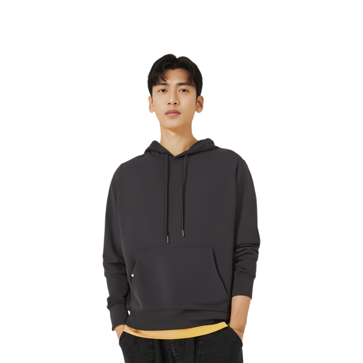 Shop Calvin Klein 黑色纯色抽绳连帽卫衣 J30J319701BEH