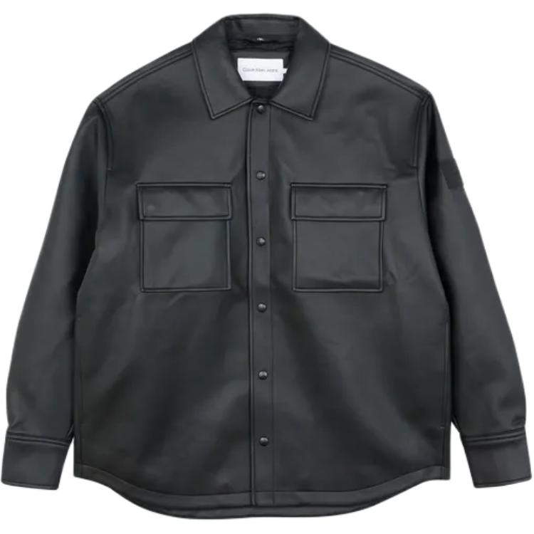 Calvin Klein Black Solid Single-Breasted Pocket Jacket J30J325063-BEH