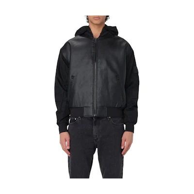 Calvin Klein Black Zip-Up Hooded Cropped Jacket J30J324597-BEH