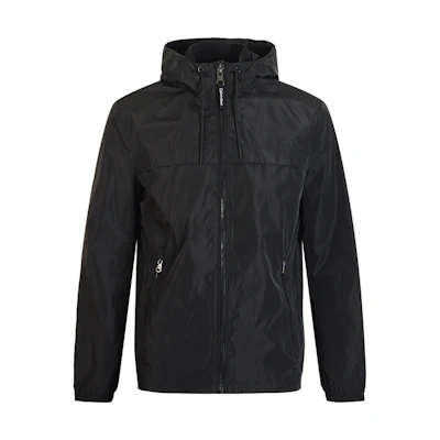 Calvin Klein Black Zip-Up Letter Print Hooded Jacket CM230137