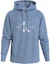 Buy Calvin Klein蓝色字母印花宽松款长袖连帽衫 J30J325429-CEZ