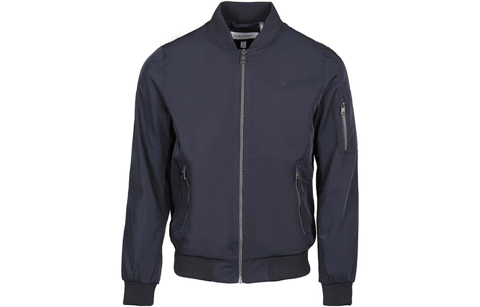 Calvin Klein Blue Solid Zipper Jacket - Comfortable & Versatile Style CM107904-TRUENAVY