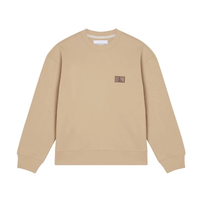 Calvin Klein Camel Logo Crewneck Oversized Long Sleeve Sweatshirt J30J322625-PF2